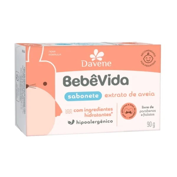 Sabonete Vegetal em Barra Extrato de Aveia Bebê Vida 90g